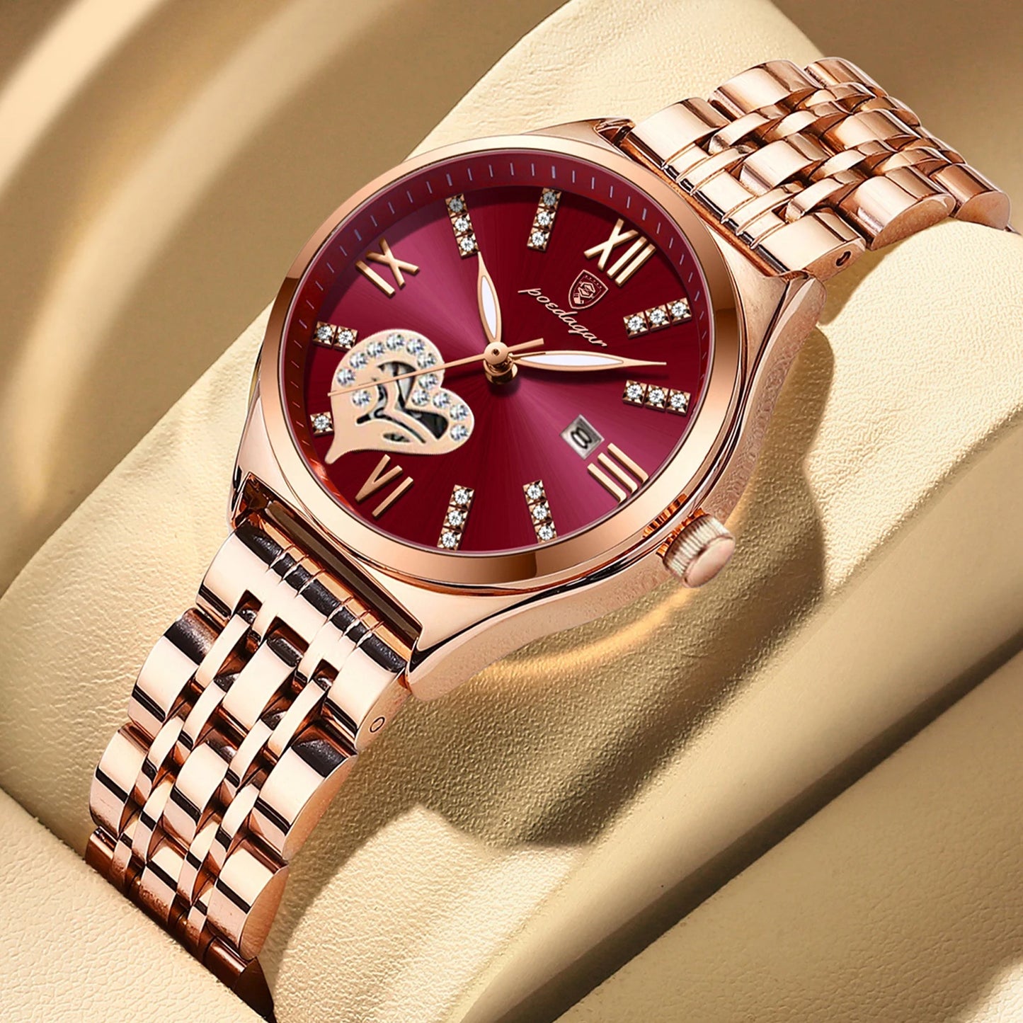 POEDAGAR Exquisite Luxury Watches For Women Waterproof Luminous Date Stainless Steel Casual Woman Wristwatch Quartz Ladies Watch