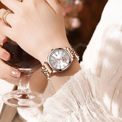 POEDAGAR Exquisite Luxury Watches For Women Waterproof Luminous Date Stainless Steel Casual Woman Wristwatch Quartz Ladies Watch