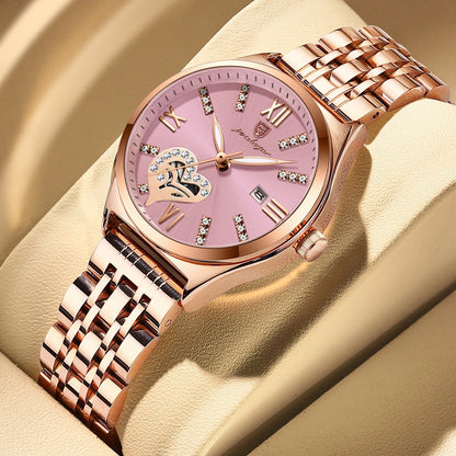 POEDAGAR Exquisite Luxury Watches For Women Waterproof Luminous Date Stainless Steel Casual Woman Wristwatch Quartz Ladies Watch