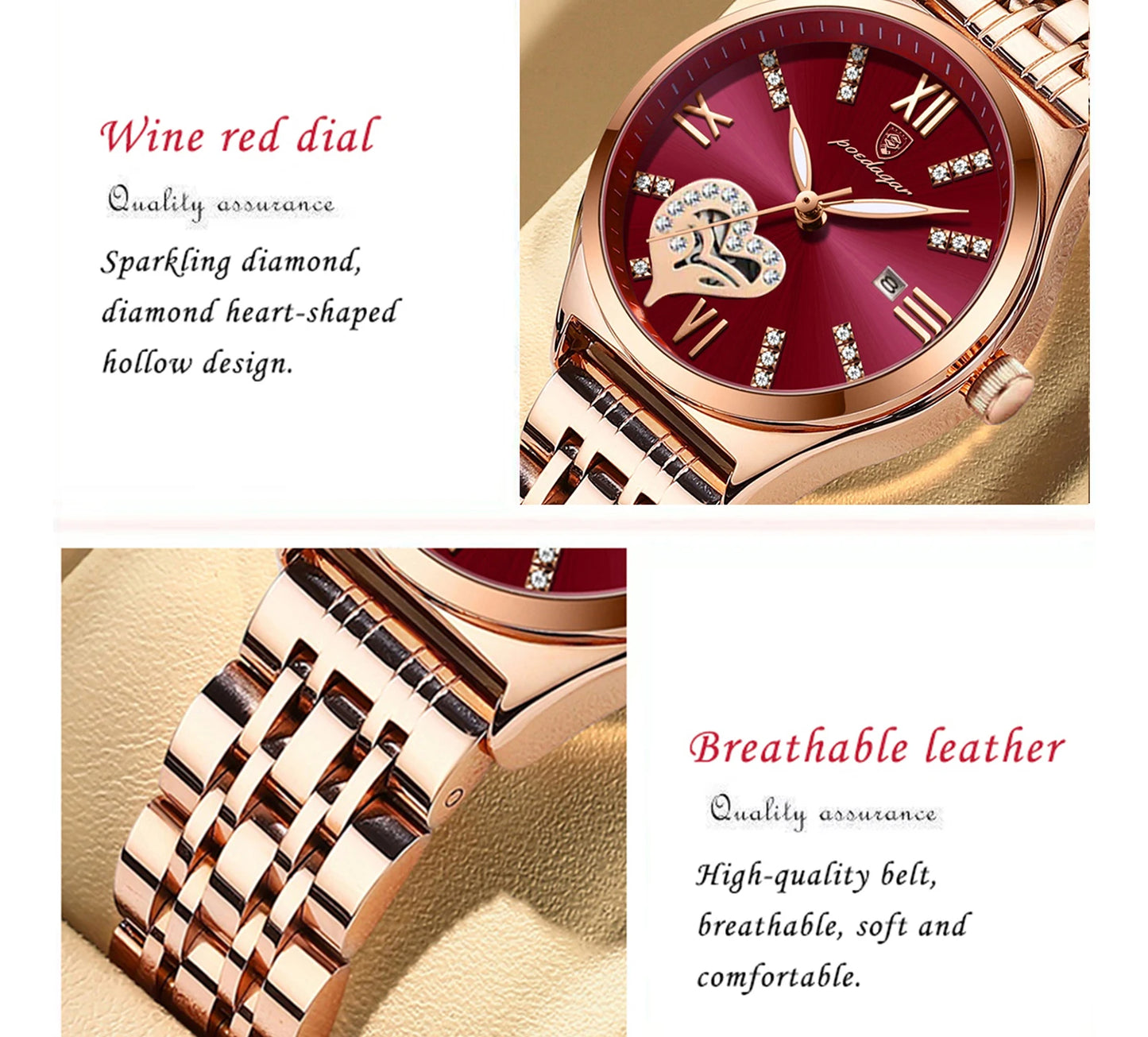 POEDAGAR Exquisite Luxury Watches For Women Waterproof Luminous Date Stainless Steel Casual Woman Wristwatch Quartz Ladies Watch