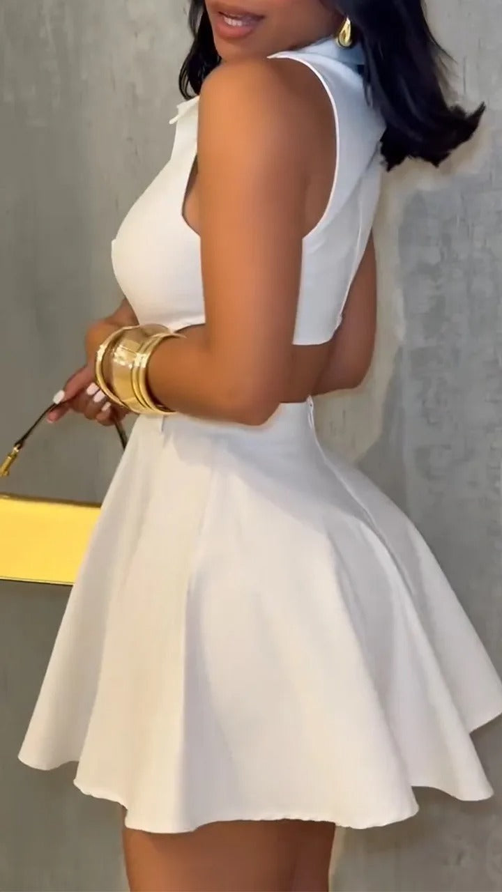 Rolanda-store A-Line Dress with Buckle Detail