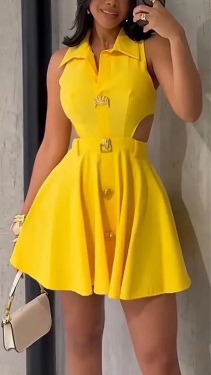 Rolanda-store A-Line Dress with Buckle Detail